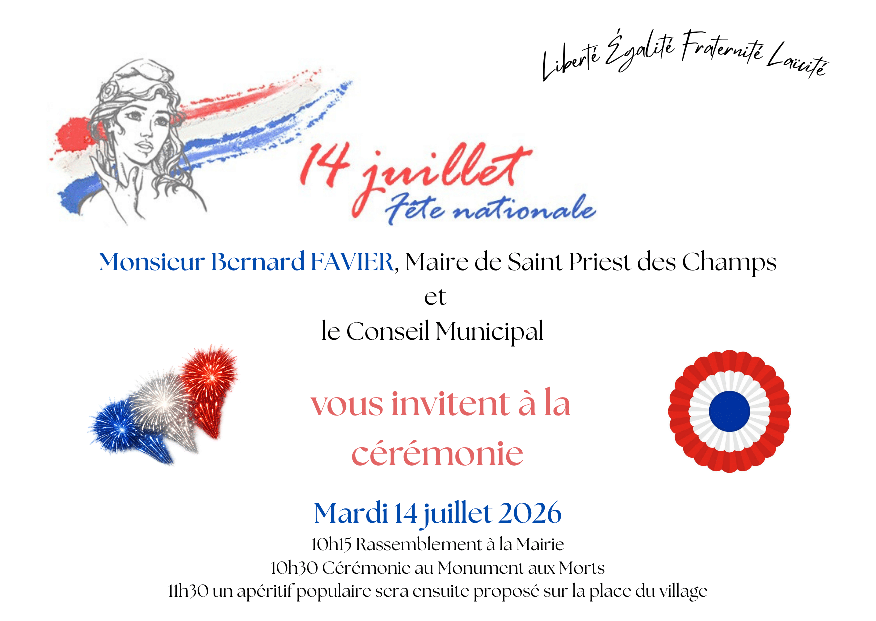invitation 14 JUILLET 2026